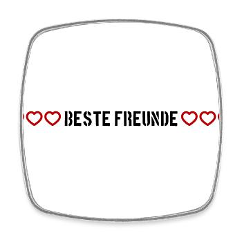 Freundschaft Beste Freunde Herz Liebe - Viereckiger Kühlschrankmagnet - Weiß - Vorne