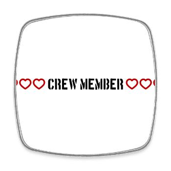 Crew Mitglied Herz Liebe - Viereckiger Kühlschrankmagnet - Weiß - Vorne