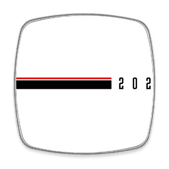 2024 year - Square fridge magnet - white - Front