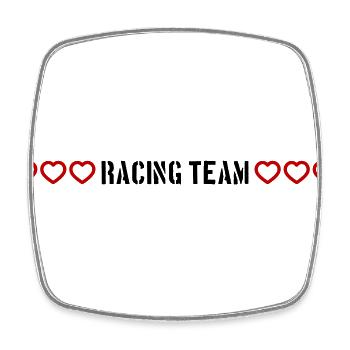 Racing Team heart - Square fridge magnet - white - Front