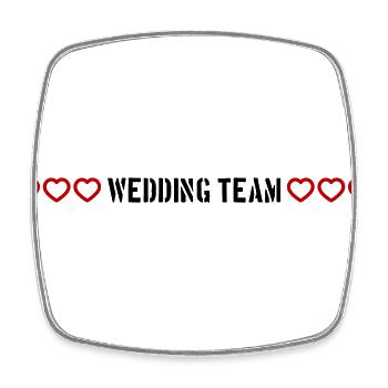 Wedding Team Hearts - Square fridge magnet - white - Front