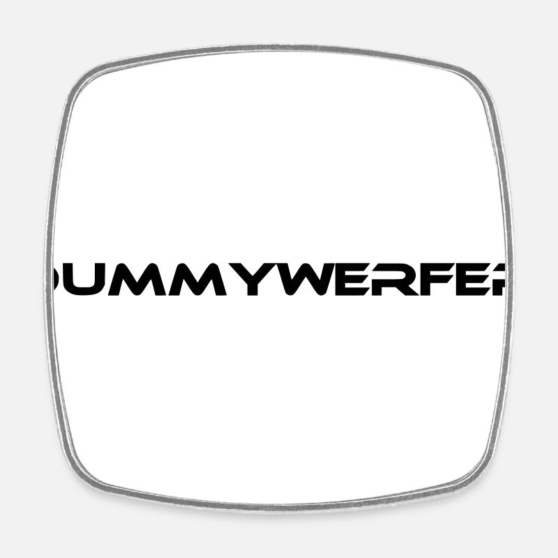 Dummy thrower lettering - Square fridge magnet - white