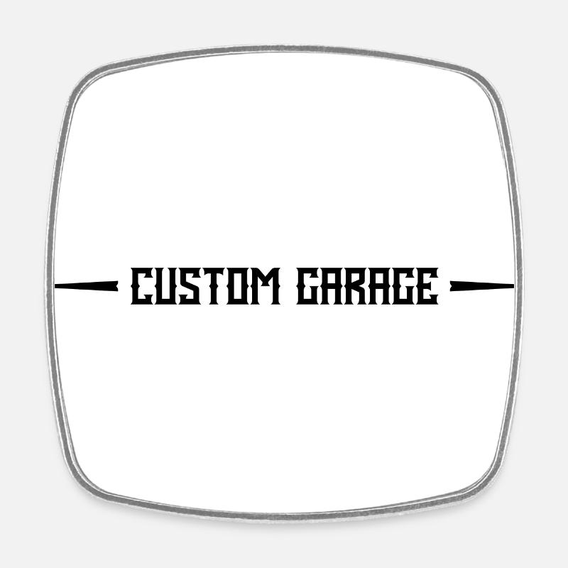 Custom Garage - Square fridge magnet - white