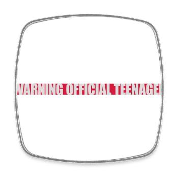 warning official teenager Zitat - Viereckiger Kühlschrankmagnet - Weiß - Vorne