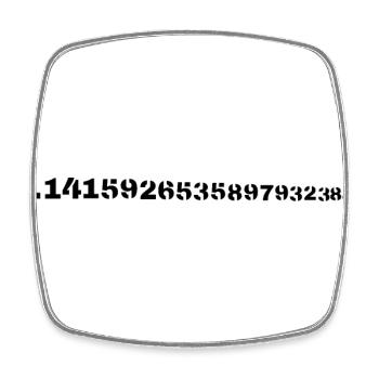 Pi - Viereckiger Kühlschrankmagnet - Weiß - Vorne