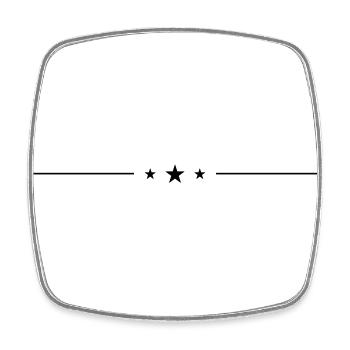 Élément de ligne d’étoile - Magnet carré - blanc - Devant