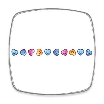 Coeurs, Mignon, Amour, Amour, Coloré - Magnet carré - blanc - Devant