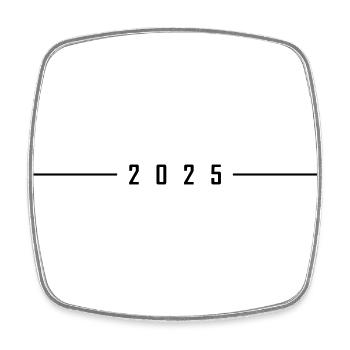 2025 Line Icon - Square fridge magnet - white - Front