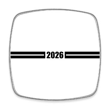 2026 Jahr - Viereckiger Kühlschrankmagnet - Weiß - Vorne
