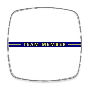 Team Mitglied Linie - Viereckiger Kühlschrankmagnet - Weiß - Vorne