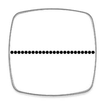Ornement - ligne de points - Magnet carré - blanc - Devant