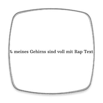 99% meines Gehirns sind voll mit Rap Texten. - Viereckiger Kühlschrankmagnet - Weiß - Vorne