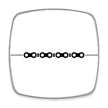 Bicycle chain line - Square fridge magnet - white - Front