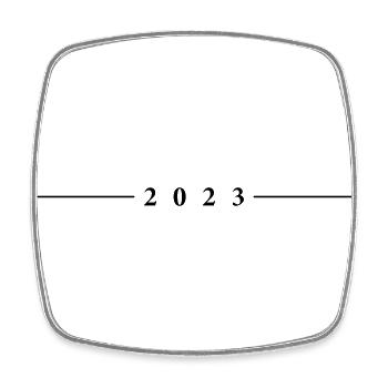 2023 year - Square fridge magnet - white - Front