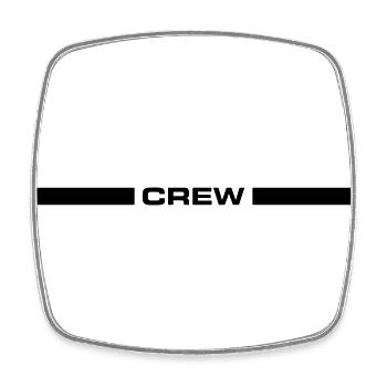 Crew Design - Viereckiger Kühlschrankmagnet - Weiß - Vorne