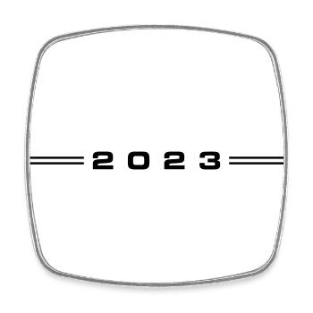 2023 Strich - Viereckiger Kühlschrankmagnet - Weiß - Vorne