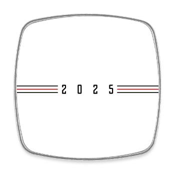 Année 2025 - Magnet carré - blanc - Devant