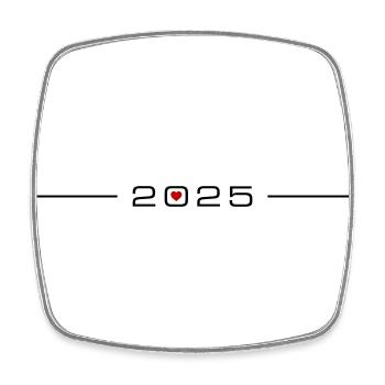 Ligne de cœur 2025 - Magnet carré - blanc - Devant