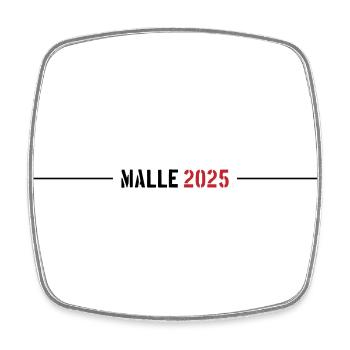 Malle 2025 Strich - Viereckiger Kühlschrankmagnet - Weiß - Vorne
