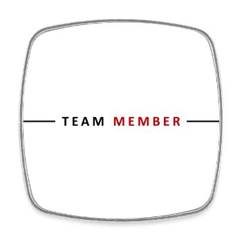 Team Member - Square fridge magnet - white - Front