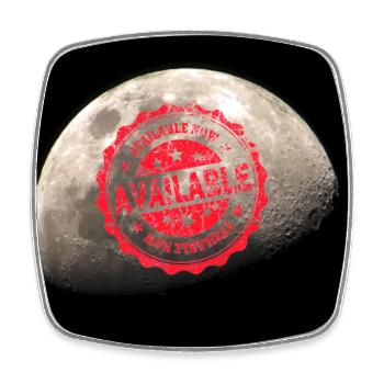Moon, crescent, planet - Square fridge magnet - white - Front
