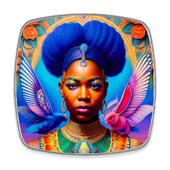 African princess - Square fridge magnet - white - Front