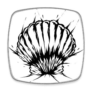 Shell Beach Holiday - Square fridge magnet - white - Front