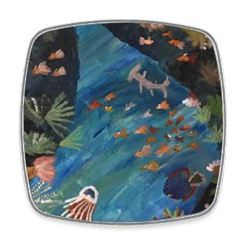 hammerhai, fische ,meer - Viereckiger Kühlschrankmagnet - Weiß - Vorne