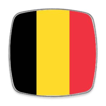 Belgium - Square fridge magnet - white - Front