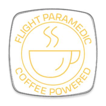 Flight Paramedic Coffee powered Luftrettung - Viereckiger Kühlschrankmagnet - Weiß - Vorne