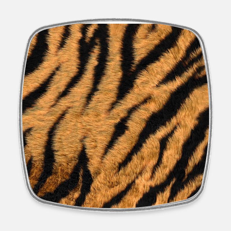 Tigerfell - Viereckiger Kühlschrankmagnet - Weiß