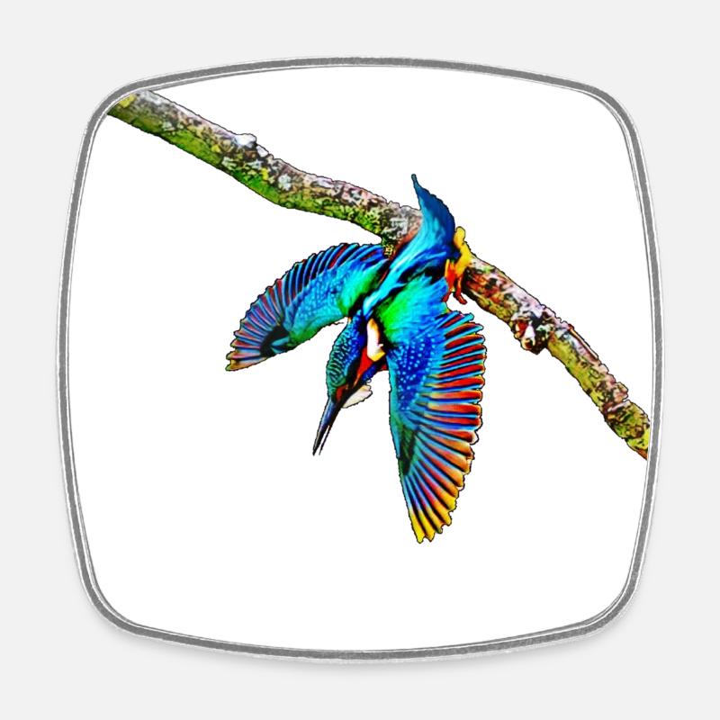 eisvogel - Viereckiger Kühlschrankmagnet - Weiß