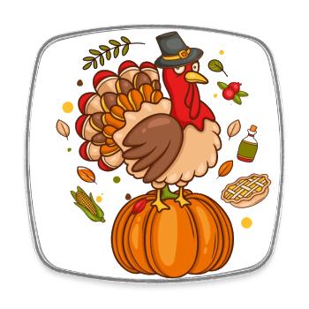 Lustiger Truthahn Thanksgiving Day - Viereckiger Kühlschrankmagnet - Weiß - Vorne