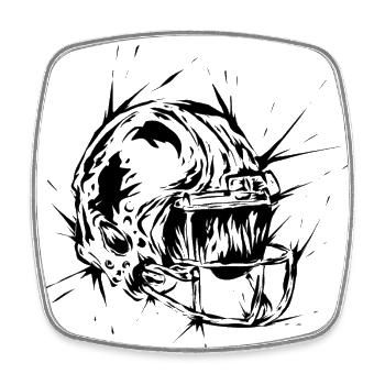 Rugby Helm American Football - Viereckiger Kühlschrankmagnet - Weiß - Vorne