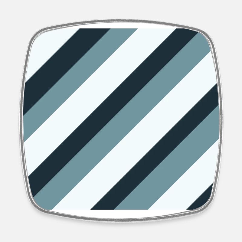 Lines Old Blue - Square fridge magnet - white