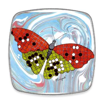 Go Butterfly - Square fridge magnet - white - Front