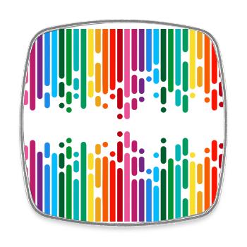 farbige Linien - Viereckiger Kühlschrankmagnet - Weiß - Vorne