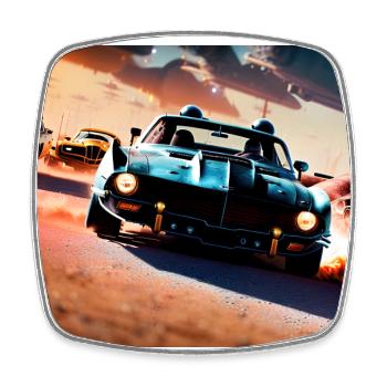Mad and Furious #5 - Square fridge magnet - white - Front