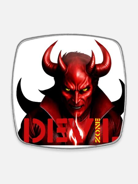 Devil Zone - Viereckiger Kühlschrankmagnet - Weiß