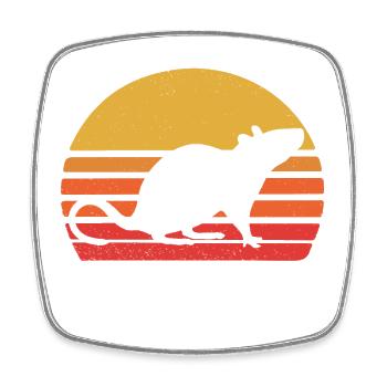 Pet Rat - Square fridge magnet - white - Front