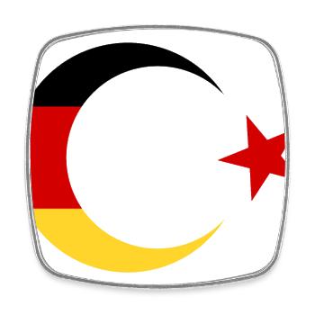 Drapeau allemand et turc - Magnet carré - blanc - Devant