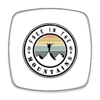 Free in the mountains - Square fridge magnet - white - Front