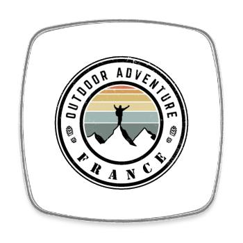 Outdoor Adventure France - Magnet carré - blanc - Devant