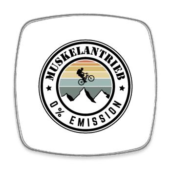 Muskelantrieb - 0% Emission - Viereckiger Kühlschrankmagnet - Weiß - Vorne