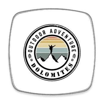 Outdoor adventure dolomites - Square fridge magnet - white - Front
