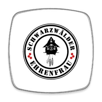 Schwarzwälder Ehrenfrau - Viereckiger Kühlschrankmagnet - Weiß - Vorne