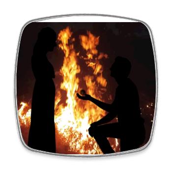 Exprimer l’amour près du feu - Magnet carré - blanc - Devant