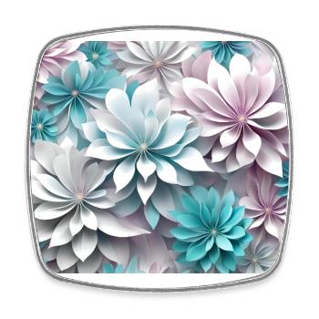 Fleurs en papier - Magnet carré - blanc - Devant