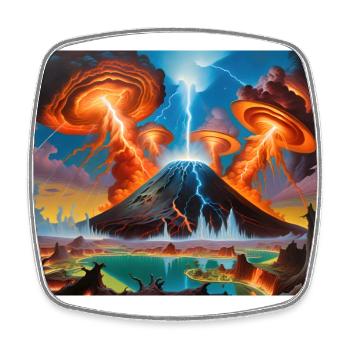 Zorn der Natur #6 - Viereckiger Kühlschrankmagnet - Weiß - Vorne