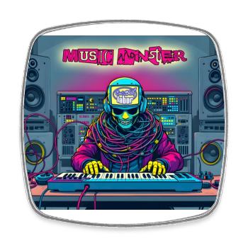 "Studio Monster" My Home Is My Studio No. 031 - Square fridge magnet - white - Front